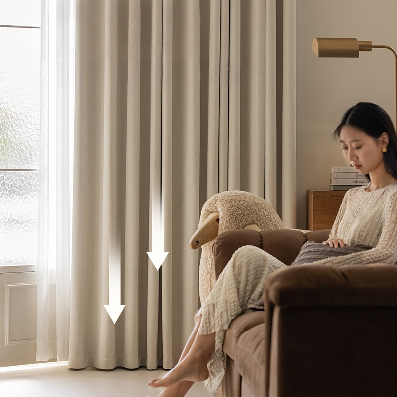 Interior Design High Ceiling - Chenille Thickened Full Blackout Curtains Light