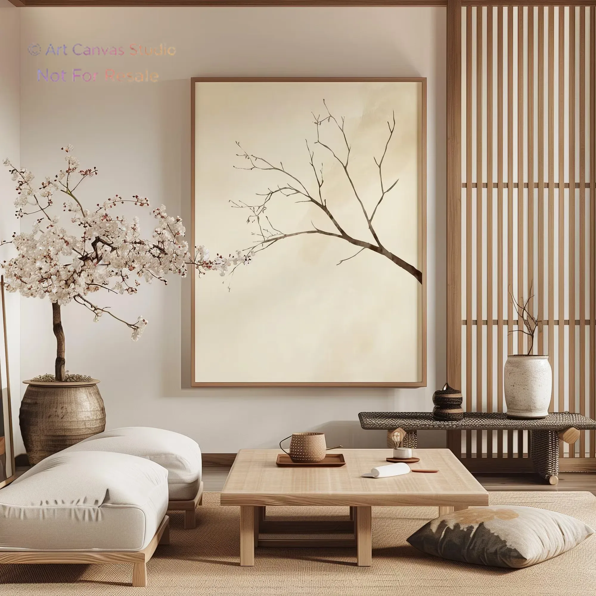 Interior Designer - Interior wall art, Wabi-sabi, Japanese-style tree