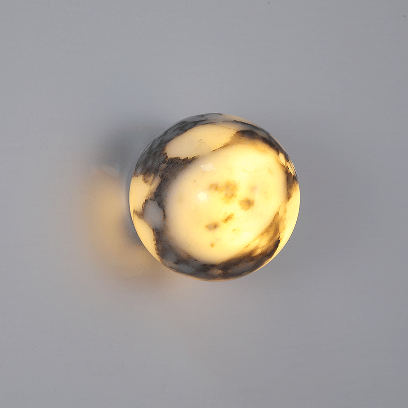 Interior Design Japandi - Ball Marble Natural Stone Wall Lamp