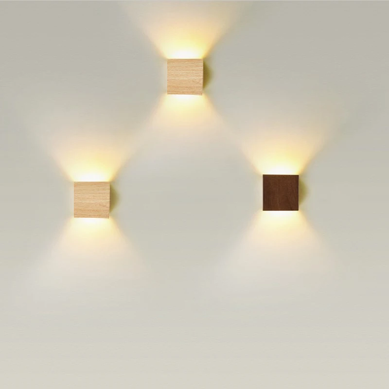 Interior Design Japandi - Creative Wood Led Wall Lamp Emitting