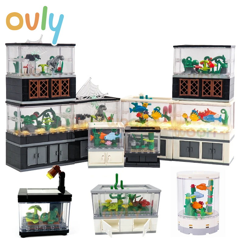 Interior Design Lego - Fish Tank Building Blocks MOC Luminous