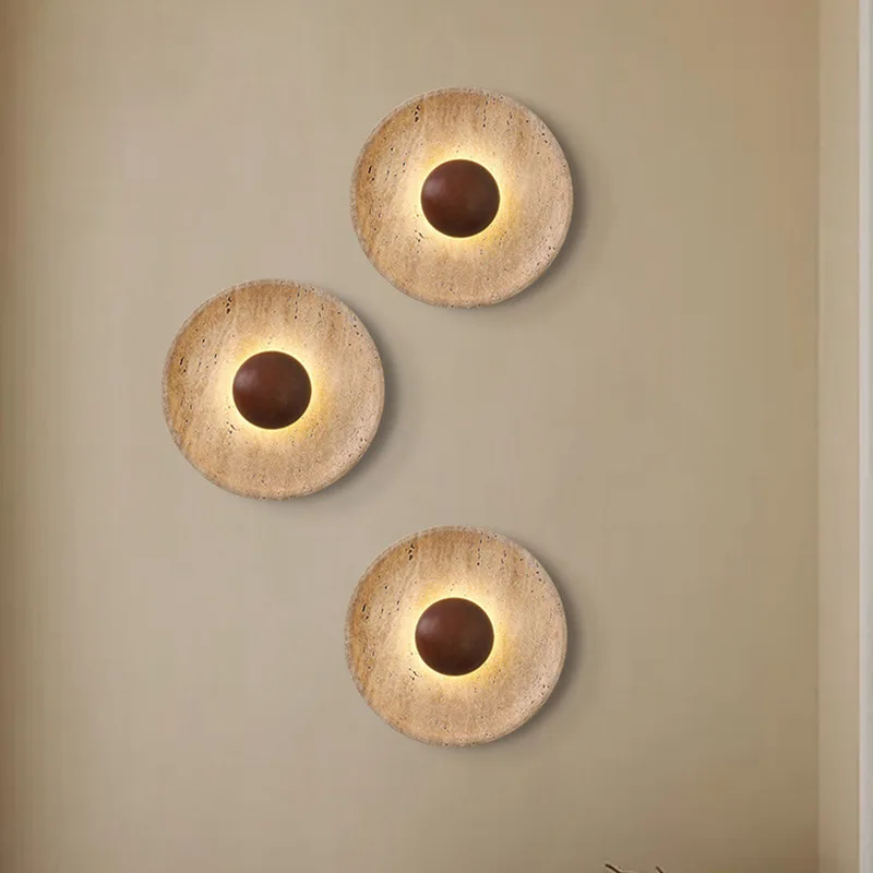 Interior Design Japandi - Modern Natural Stone Wall Light Sconce,