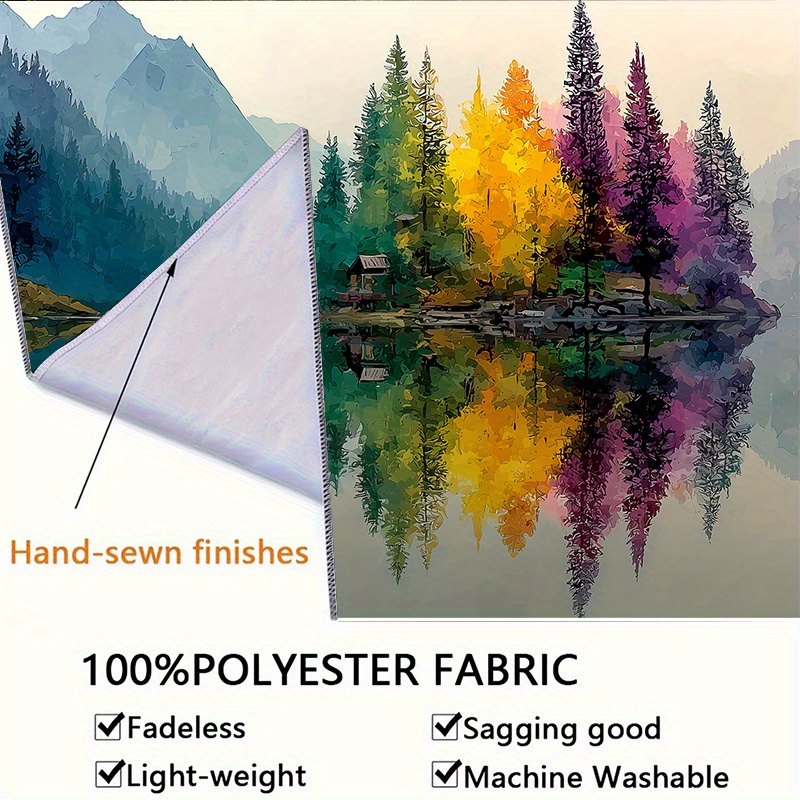 Colorful Forest Lake Wall Mura - Interior Design Landscape ulasan dan harga