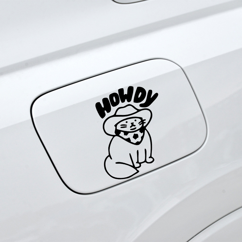 Funny Car Decals Howdy Cat Des - Interior Design Journal ulasan dan harga