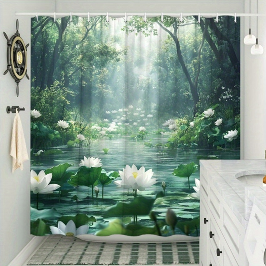 Lotus Forest Shower Curtain Po - Interior Design Zen ulasan dan harga