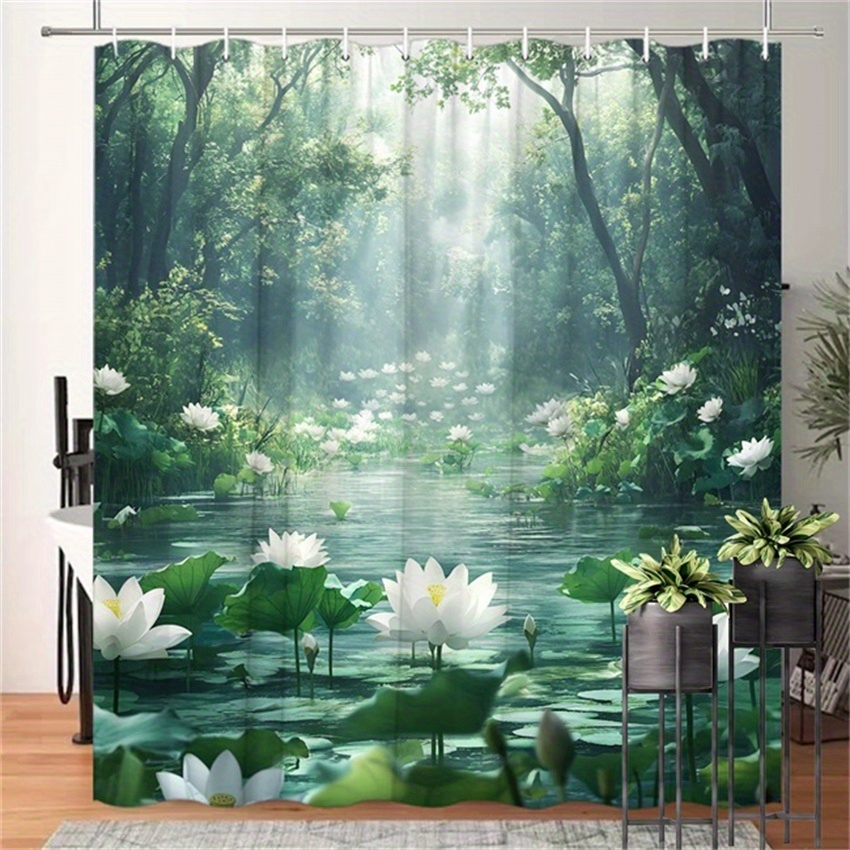 Lotus Forest Shower Curtain Po - Interior Design Zen ulasan dan harga