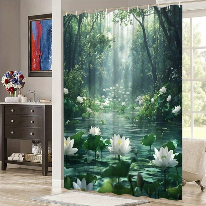 Lotus Forest Shower Curtain Po - Interior Design Zen ulasan dan harga