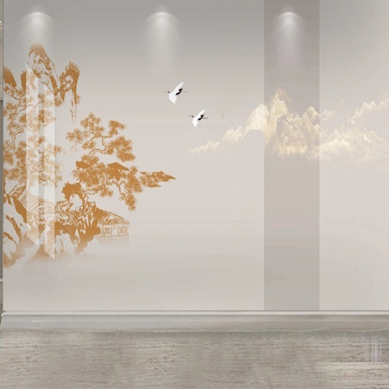 Elegant Chinese Hand-Painted P - Interior Design Landscape ulasan dan harga