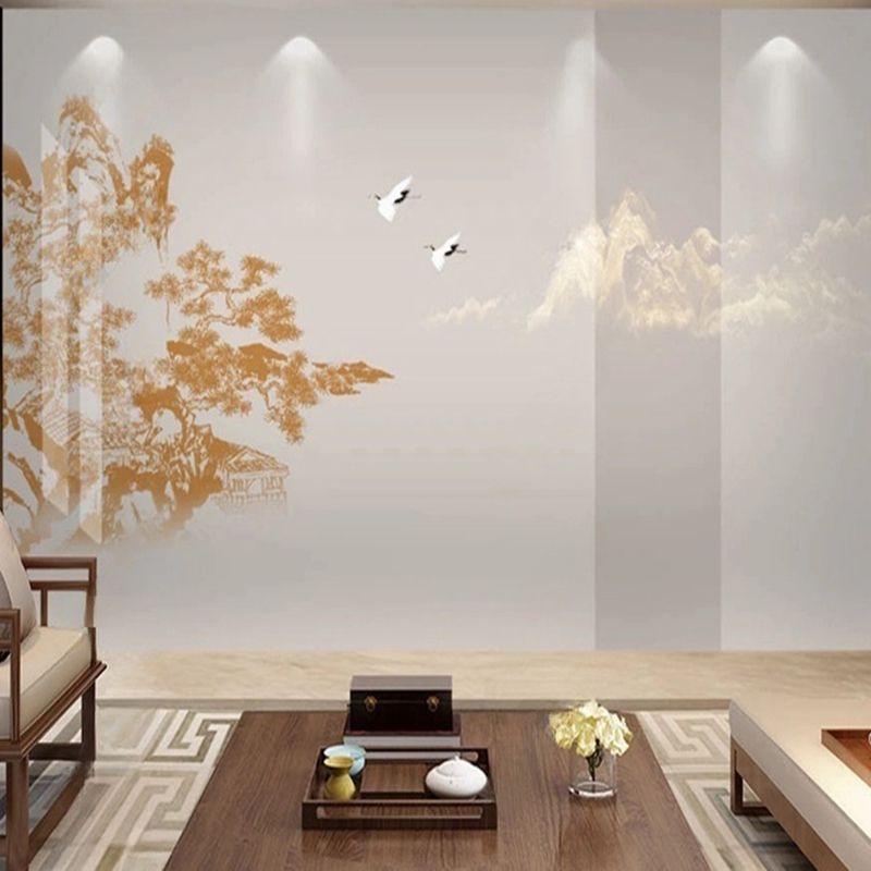Elegant Chinese Hand-Painted P - Interior Design Landscape ulasan dan harga