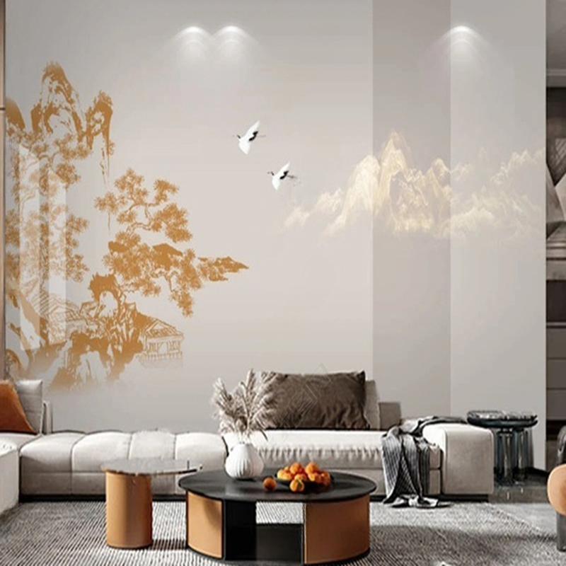 Elegant Chinese Hand-Painted P - Interior Design Landscape ulasan dan harga