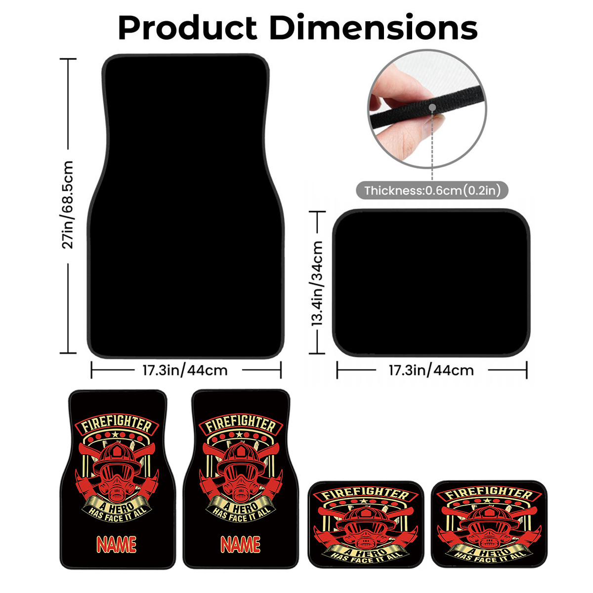 4pcs Customizable Name Car Mat - Interior Design Name ulasan dan harga