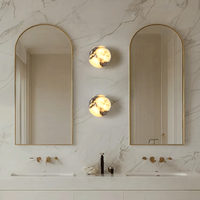 Creative spherical marble wall - Interior Design Japandi ulasan dan harga