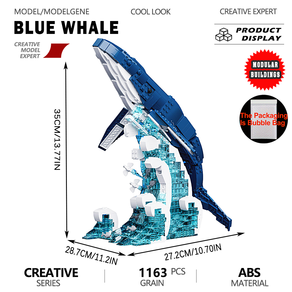 Ocean Blue Whale Model Buildin - Interior Design Lego ulasan dan harga