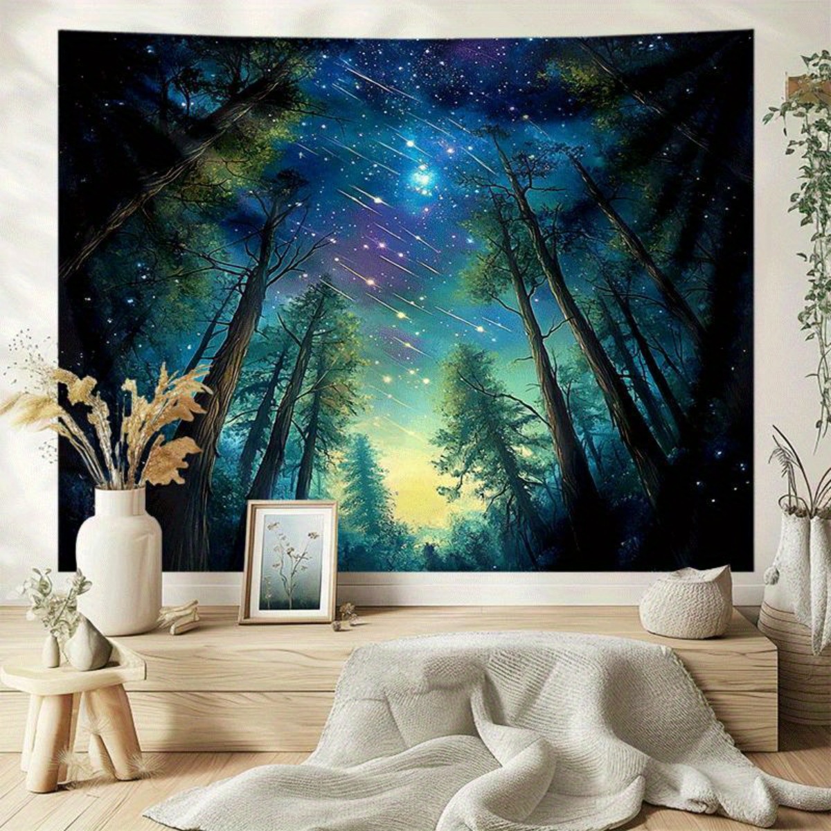 Starry Night Forest Sky Wall T - Interior Design Landscape ulasan dan harga