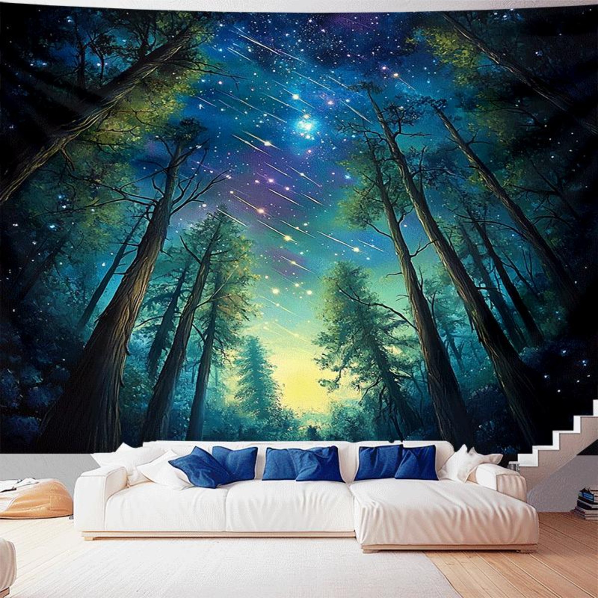 Starry Night Forest Sky Wall T - Interior Design Landscape ulasan dan harga