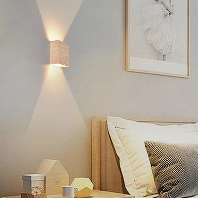 Creative Wood Led Wall Lamp Em - Interior Design Japandi ulasan dan harga