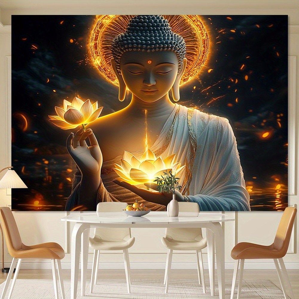 Buddha with Lotus Flower Wall  - Interior Design Zen ulasan dan harga