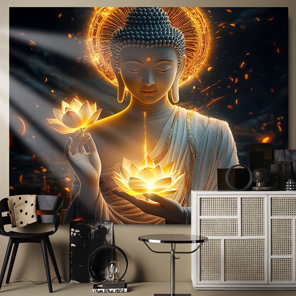 Buddha with Lotus Flower Wall  - Interior Design Zen ulasan dan harga