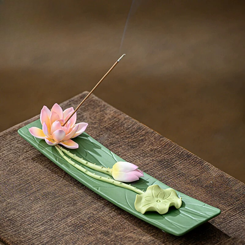 CZ ceramic handmade lotus thre - Interior Design Zen ulasan dan harga