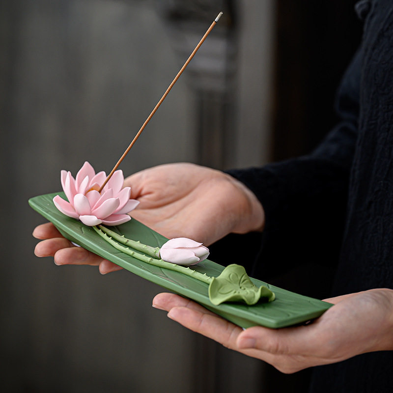 CZ ceramic handmade lotus thre - Interior Design Zen ulasan dan harga