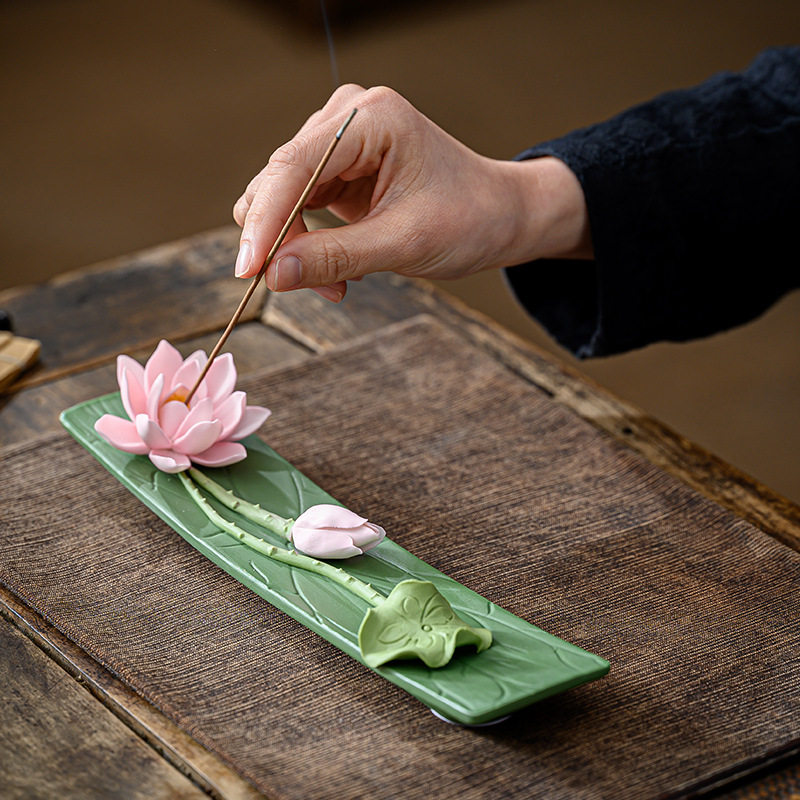 CZ ceramic handmade lotus thre - Interior Design Zen ulasan dan harga