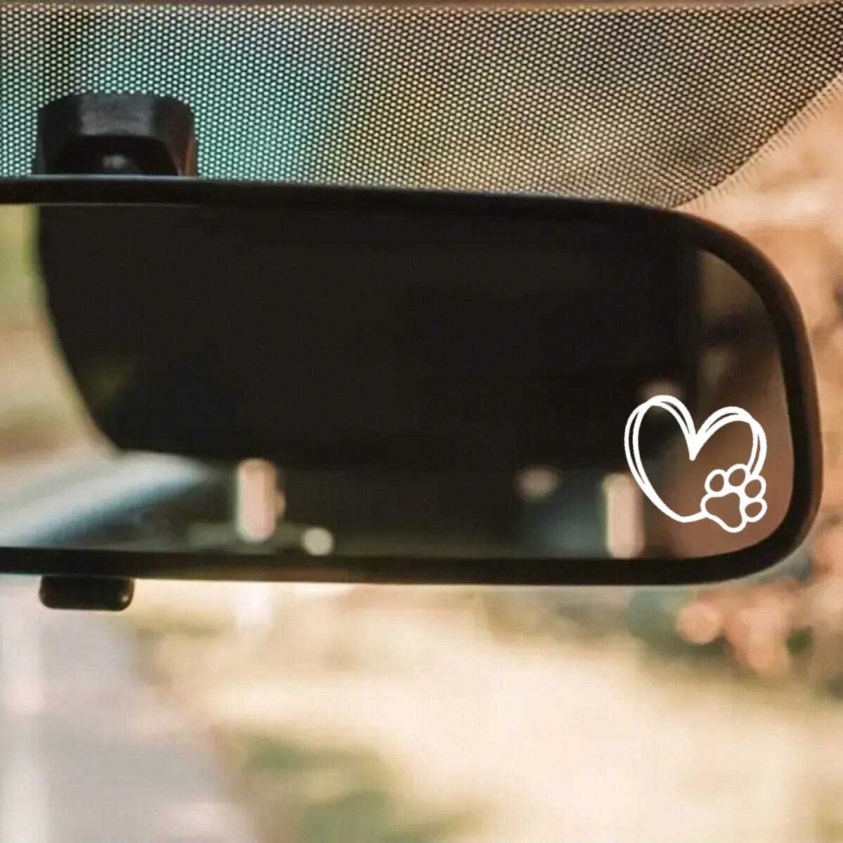 2pcs Heart Paw Print Rearview  - Interior Design Journal ulasan dan harga