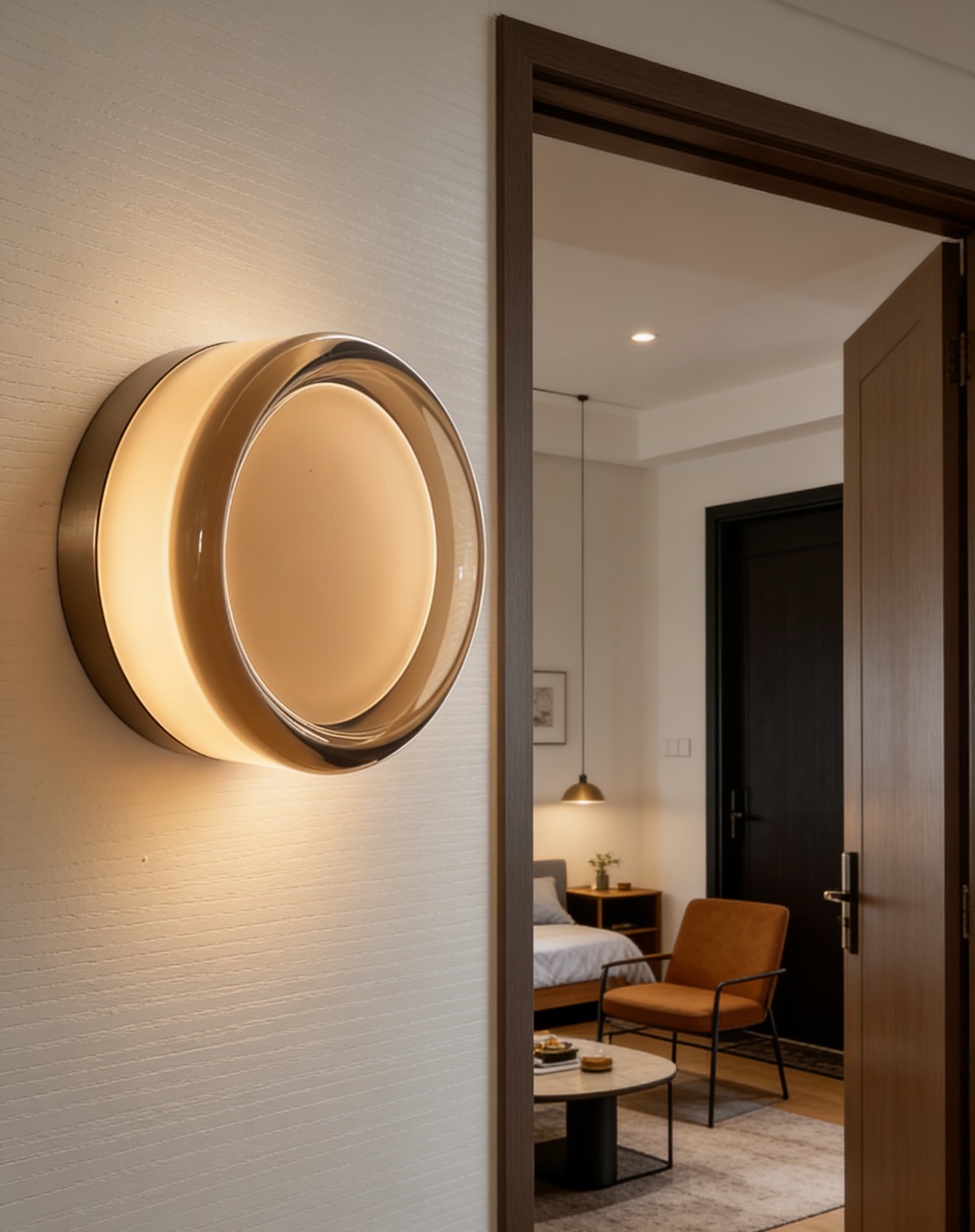 Minimalist LED Wall Lamp Amber - Interior Design Japandi ulasan dan harga