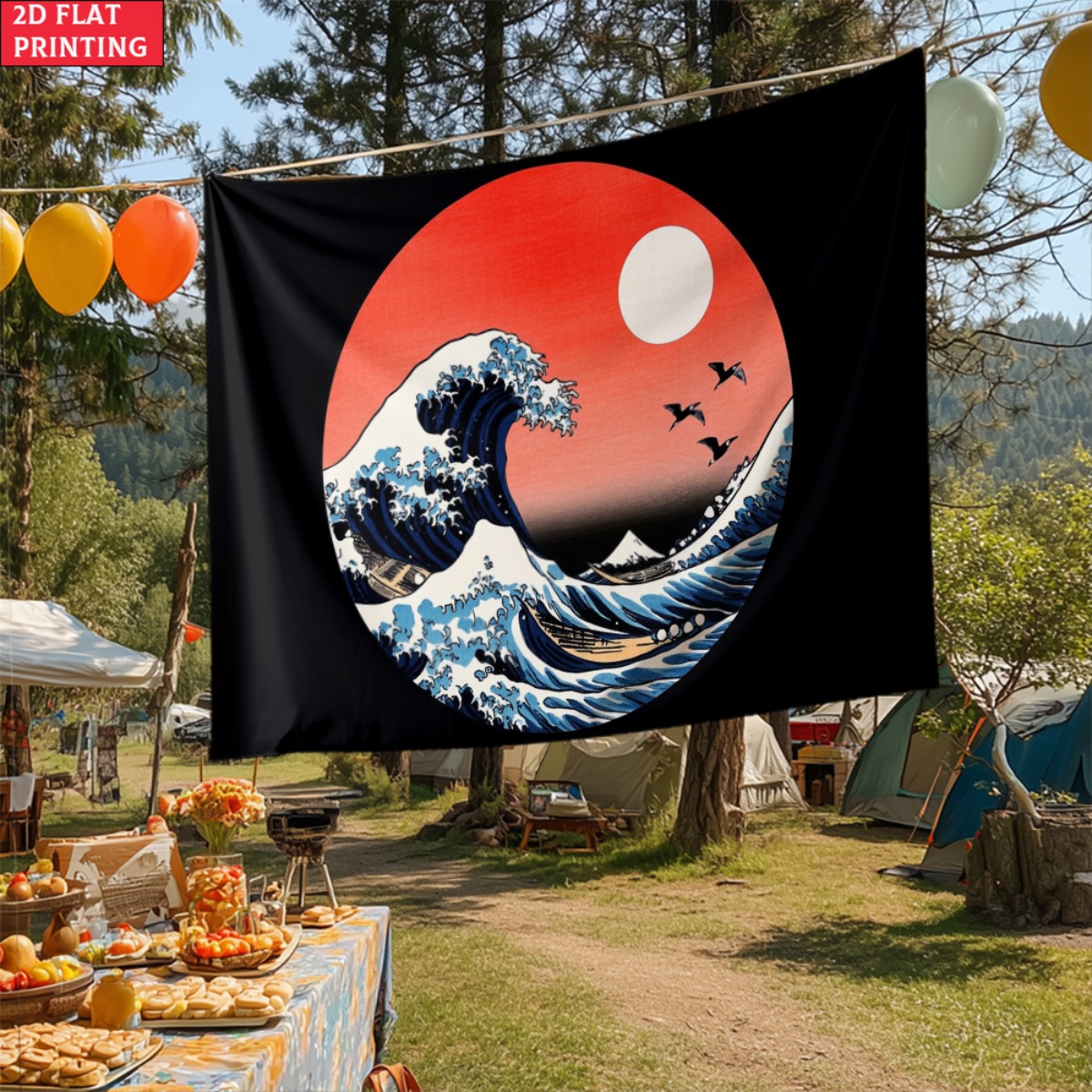 unframed Japanese Wave Sunset  - Interior Design Zen ulasan dan harga